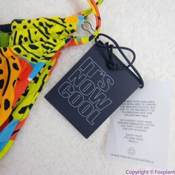 NEW It’s‎ Now Cool square top string bottom bikini in bananas, M - Picture 5 of 15